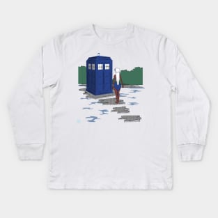 Kida And The Tardis Kids Long Sleeve T-Shirt